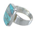 Silver Southwestern Turquoise And Opal Inlay Ring Size 6-3/4 AX83342